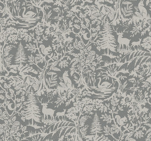 Alrick Charcoal Forest Venture Wallpaper by Chesapeake