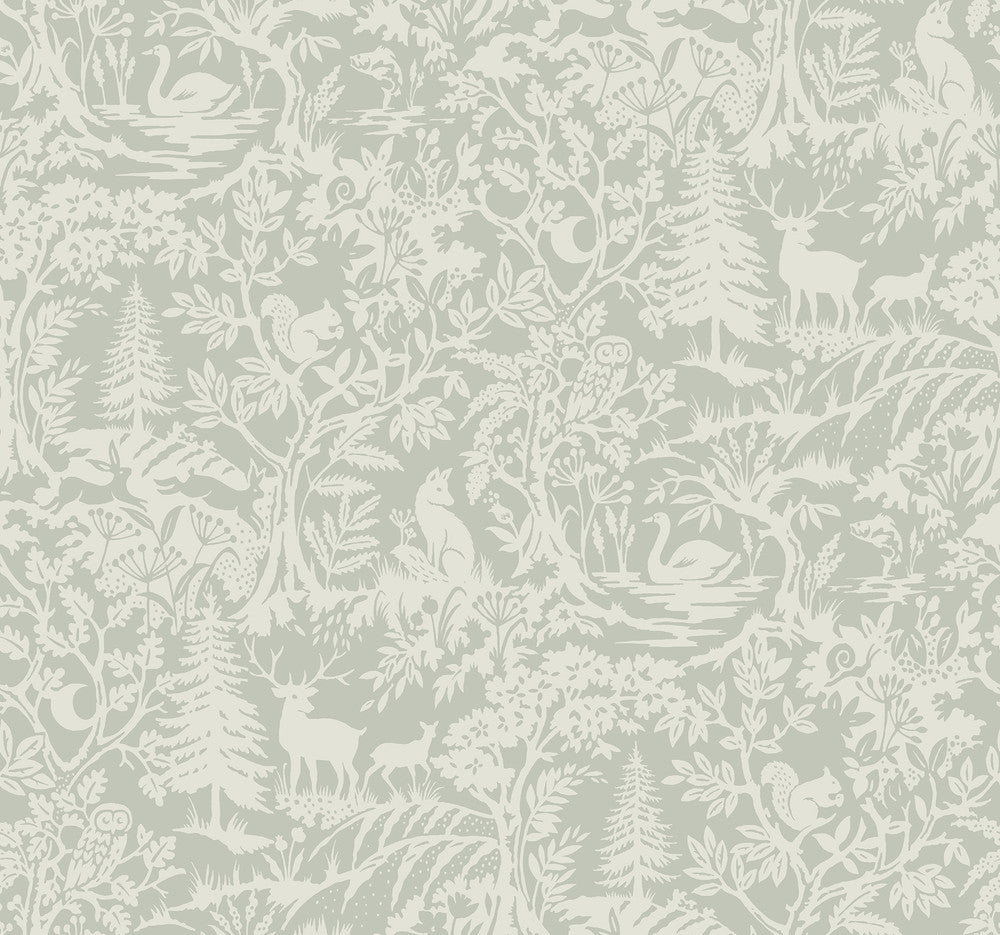 Alrick Sage Forest Venture Wallpaper by Chesapeake Kinfolk Covers about 60.8 square feet 27-in by 27-ft long roll Prepasted 25.25 - Fabric Carolina -
