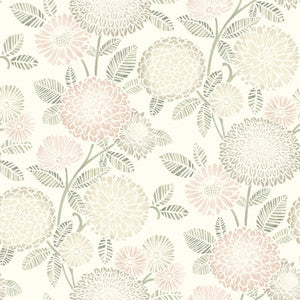 Zalipie Blush Floral Trail Wallpaper by Chesapeake