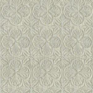 Karachi Light Blue Wooden Damask Wallpaper by Chesapeake