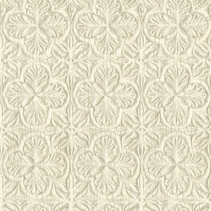 Karachi Cream Wooden Damask Wallpaper by Chesapeake