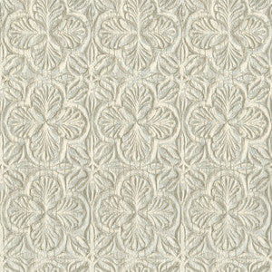 Karachi Aqua Wooden Damask Wallpaper by Chesapeake