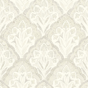 Mimir Dove Quilted Damask Wallpaper by Chesapeake