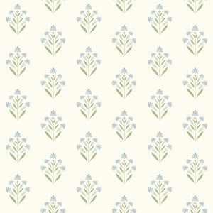 Kova Aquamarine Floral Crest Wallpaper by Chesapeake