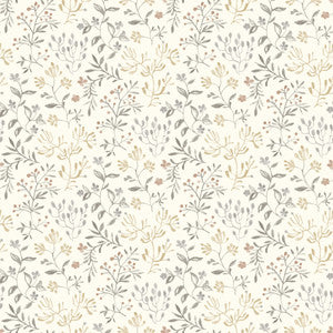 Tarragon Grey Dainty Meadow Wallpaper by Chesapeake