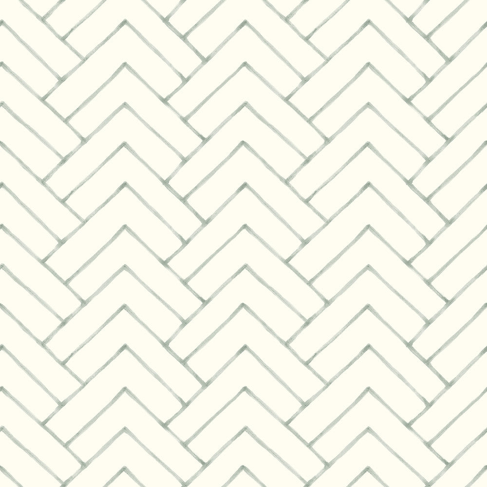 Oswin Teal Tiered Herringbone Wallpaper by Chesapeake Kinfolk Covers about 56.4 square feet 20.5-in by 33-ft long roll Prepasted 20.5 - Fabric Carolina -
