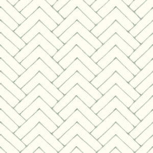 Oswin Teal Tiered Herringbone Wallpaper by Chesapeake