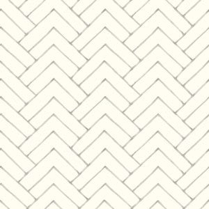 Oswin Grey Tiered Herringbone Wallpaper by Chesapeake