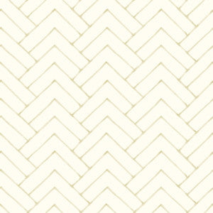 Oswin Light Yellow Tiered Herringbone Wallpaper by Chesapeake
