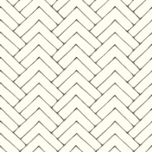 Oswin Black Tiered Herringbone Wallpaper by Chesapeake