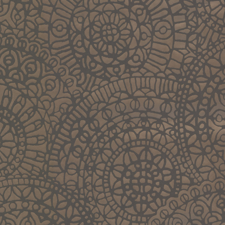 Brown Lacey Suzani Wallpaper by Eijffinger Suzani Covers about 56.4 square feet 20.5-in by 33-ft long roll Unpasted 25.2 - Fabric Carolina -