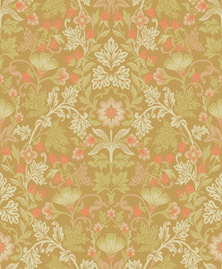 Lila Gold Strawberry Floral Wallpaper by Eijffinger