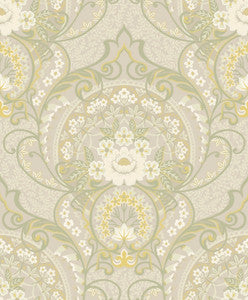 Nasrin Light Grey Damask Wallpaper by Eijffinger
