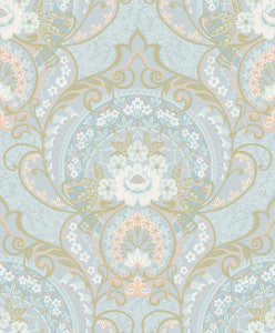 Nasrin Light Blue Damask Wallpaper by Eijffinger