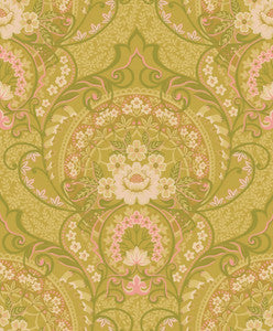 Nasrin Chartreuse Damask Wallpaper by Eijffinger