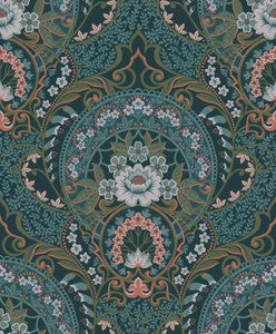 Nasrin Blueberry Damask Wallpaper by Eijffinger