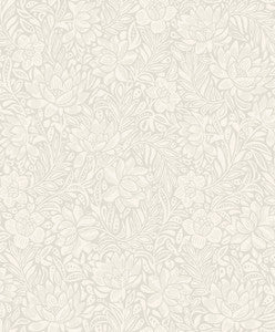 Zahara Light Grey Floral Wallpaper by Eijffinger