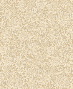 Zahara Wheat Floral Wallpaper by Eijffinger
