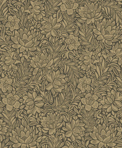 Zahara Chocolate Floral Wallpaper by Eijffinger