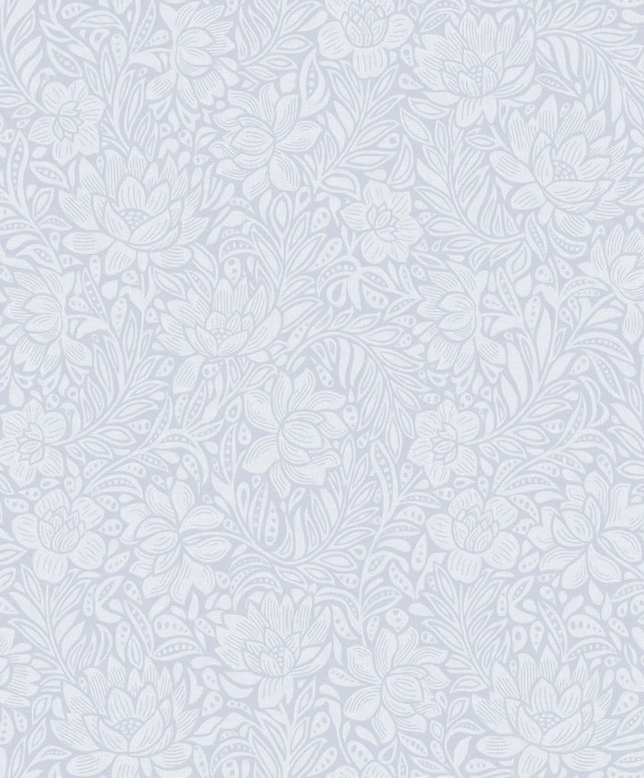 Zahara Periwinkle Floral Wallpaper by Eijffinger Posy Covers about 59.1 square feet 21.5-in by 33-ft long roll Unpasted 25.2 - Fabric Carolina -