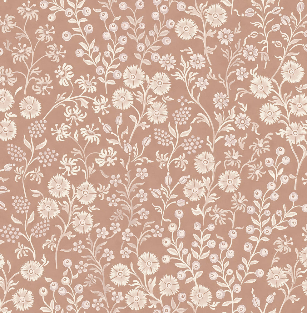 Liana Blush Trail Wallpaper by Eijffinger Posy Covers about 59.1 square feet 21.5-in by 33-ft long roll Unpasted 20.9 - Fabric Carolina -