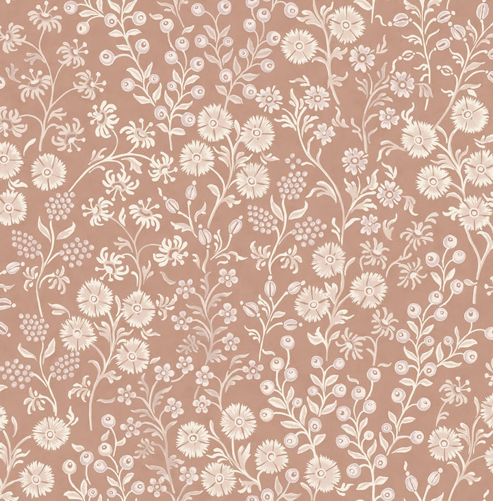 Liana Blush Trail Wallpaper by Eijffinger Posy Covers about 59.1 square feet 21.5-in by 33-ft long roll Unpasted 20.9 - Fabric Carolina -
