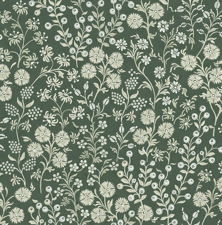 Liana Evergreen Trail Wallpaper by Eijffinger Posy Covers about 59.1 square feet 21.5-in by 33-ft long roll Unpasted 20.9 - Fabric Carolina -
