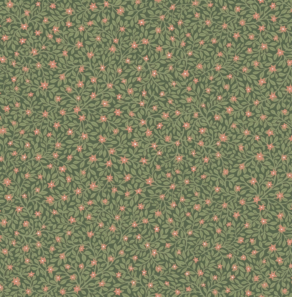 Marguerite Green Floral Wallpaper by Eijffinger Posy Covers about 59.1 square feet 21.5-in by 33-ft long roll Unpasted 20.9 - Fabric Carolina -