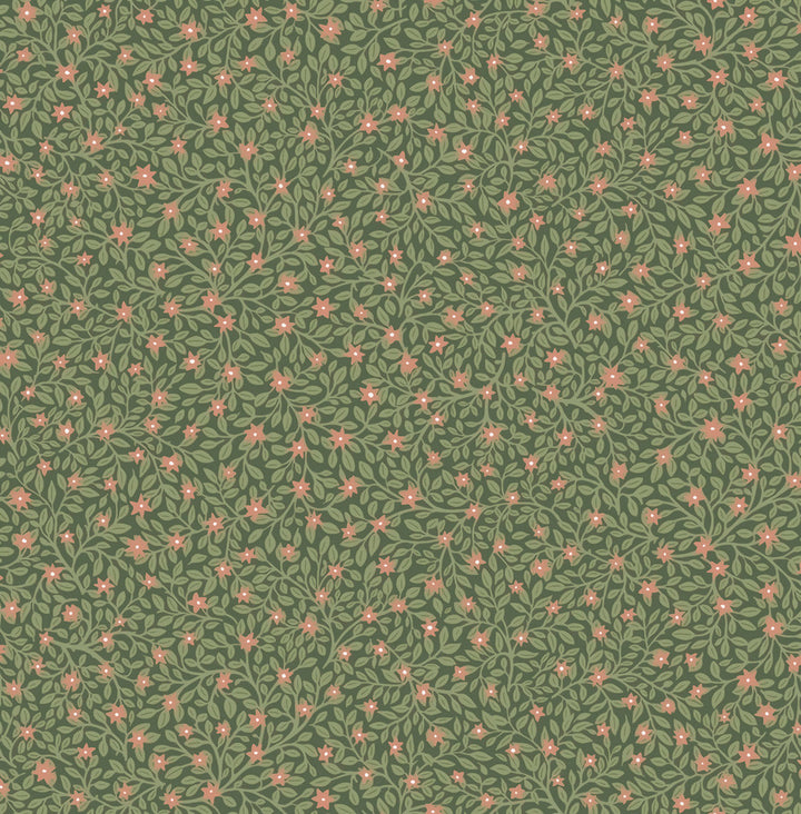 Marguerite Green Floral Wallpaper by Eijffinger Posy Covers about 59.1 square feet 21.5-in by 33-ft long roll Unpasted 20.9 - Fabric Carolina -