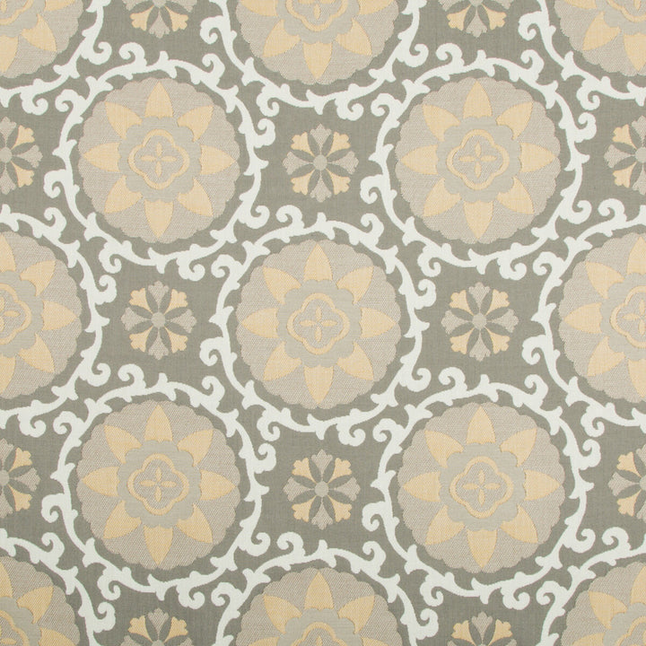 Exotic Suzani Pebble by Kravet Design Fabric OCEANIA INDOOR OUTDOOR SOLUTION DYED ACRYLIC - 100% United States MEDIUM Horizontal: 15 and Vertical: 14 54 - Fabric Carolina -