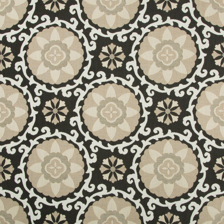 Exotic Suzani Coal by Kravet Design Designer Fabric OCEANIA INDOOR OUTDOOR SOLUTION DYED ACRYLIC - 100% United States MEDIUM Horizontal: 15 and Vertical: 14 54 - Swanky Fabrics -