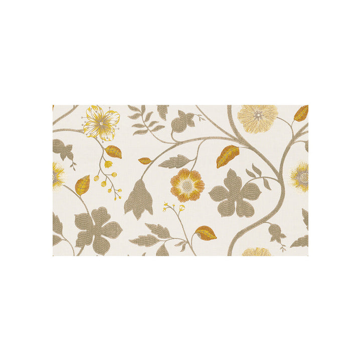 Whimsical Floral Saffron by Kravet Couture Fabric MODERN COLORS II LINEN - 60%;COTTON - 40% India Horizontal: 25.5 and Vertical: 16 52 - Fabric Carolina -