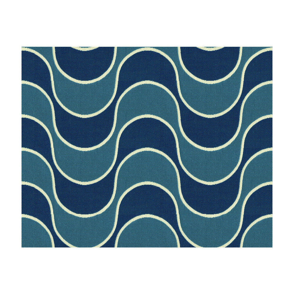 Making Waves Admiral by Kravet Design Designer Fabric WATERWORKS II COLLECTION SOLUTION DYED ACRYLIC - 100% United States MEDIUM Horizontal: 9.5 and Vertical: 5.5 54 - Swanky Fabrics -