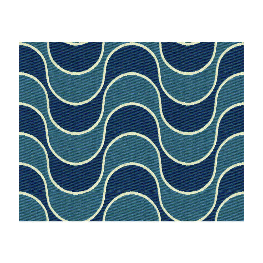 Making Waves Admiral by Kravet Design Fabric WATERWORKS II COLLECTION SOLUTION DYED ACRYLIC - 100% United States MEDIUM Horizontal: 9.5 and Vertical: 5.5 54 - Fabric Carolina -