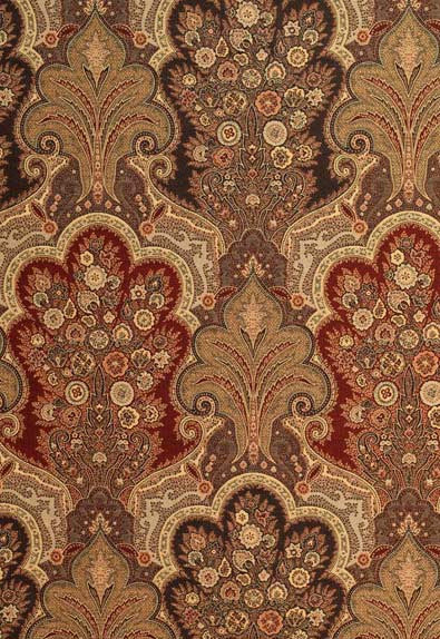 New Castle Paisley Cranberry 3362013 by Schumacher Designer Fabric Chroma 56% Cotton, 44% Viscose Wyzenbeek 30,000 Horizontal: 13.5 and Vertical: 22.5 53 - Swanky Fabrics -