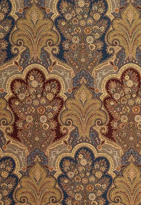 New Castle Paisley Indigo 3362044 by Schumacher Fabric