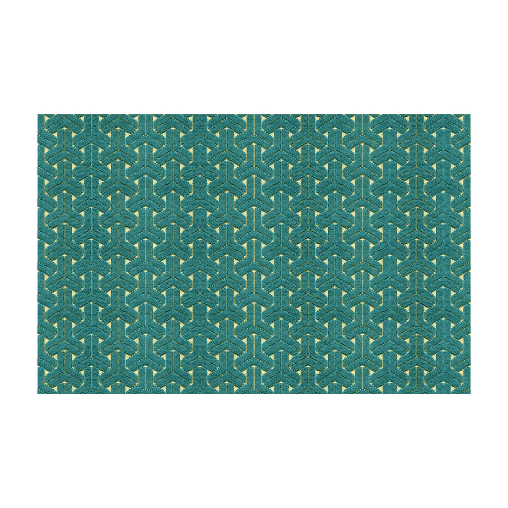 Peries Teal by Kravet Design Fabric JONATHAN ADLER CHARADE VISCOSE - 60%;COTTON - 40% India LIGHT Horizontal: 3 and Vertical: 2 54.5 - Fabric Carolina -