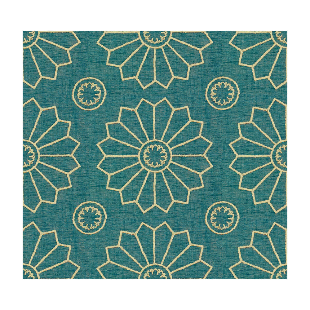 Mazani Teal by Kravet Design Fabric CONSTANTINOPLE VISCOSE - 36%;COTTON - 28%;POLYESTER - 25%;LINEN - 11% India HEAVY Horizontal: 13.5 and Vertical: 12.5 53 - Fabric Carolina -