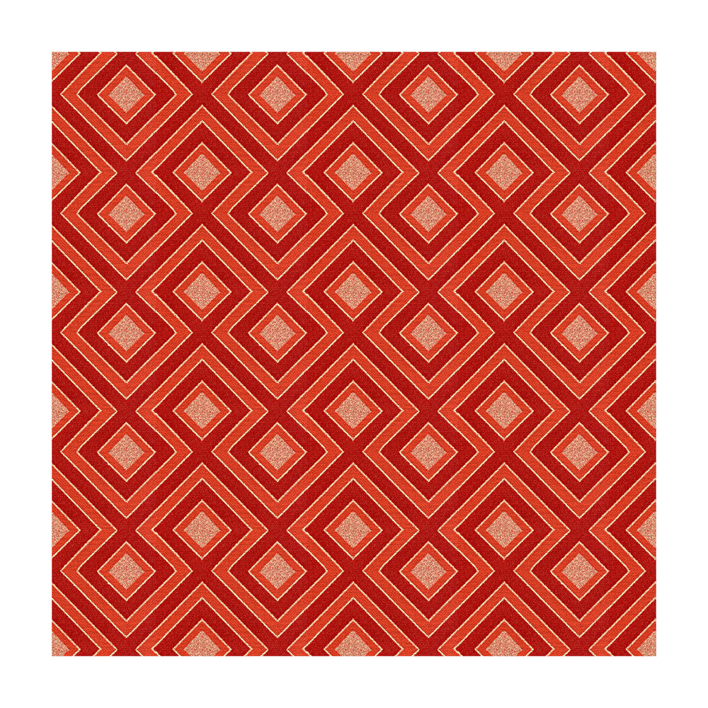 Enid'S Trellis Tomato by Kravet Contract Fabric DAVID HICKS GUARANTEED IN STOCK POLYESTER - 66%;RECYCLED POLYESTER - 34% United States HEAVY Horizontal: 5 and Vertical: 4 56.5 - Fabric Carolina -