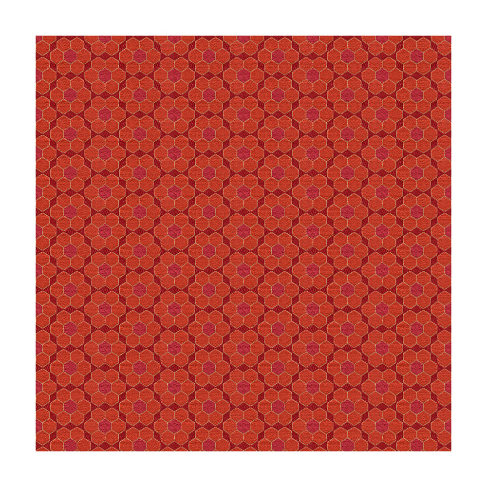 Bursa Mosaic Poppy by Kravet Contract Fabric DAVID HICKS GUARANTEED IN STOCK RECYCLED POLYESTER - 77%;COTTON - 23% United States HEAVY Horizontal: 3.5 and Vertical: 2 56 - Fabric Carolina -