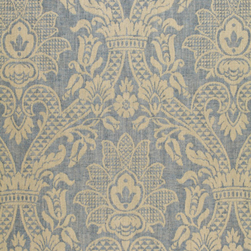 Sheffield Damask Wedgewood 3398001 by Schumacher Designer Fabric WOVEN PALETTES VII See Sample ITALY NOT APPLICABLE </p><p>Repeat: Horizontal: 27 1/2" (70CM) and Vertical: 27 1/2" (70CM) 54" WIDE (137CM) - Swanky Fabrics -