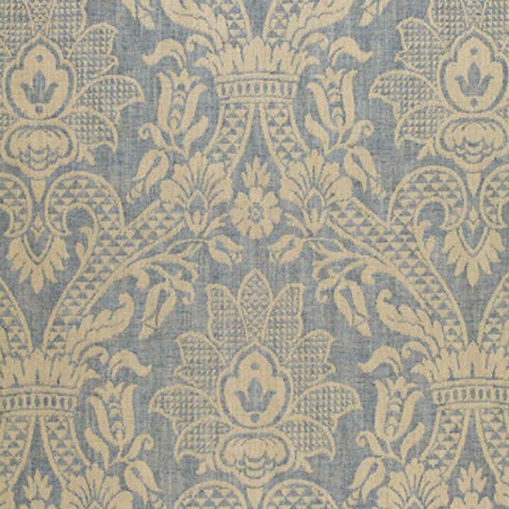 Sheffield Damask Wedgewood 3398001 by Schumacher Designer Fabric WOVEN PALETTES VII See Sample ITALY NOT APPLICABLE </p><p>Repeat: Horizontal: 27 1/2" (70CM) and Vertical: 27 1/2" (70CM) 54" WIDE (137CM) - Swanky Fabrics -