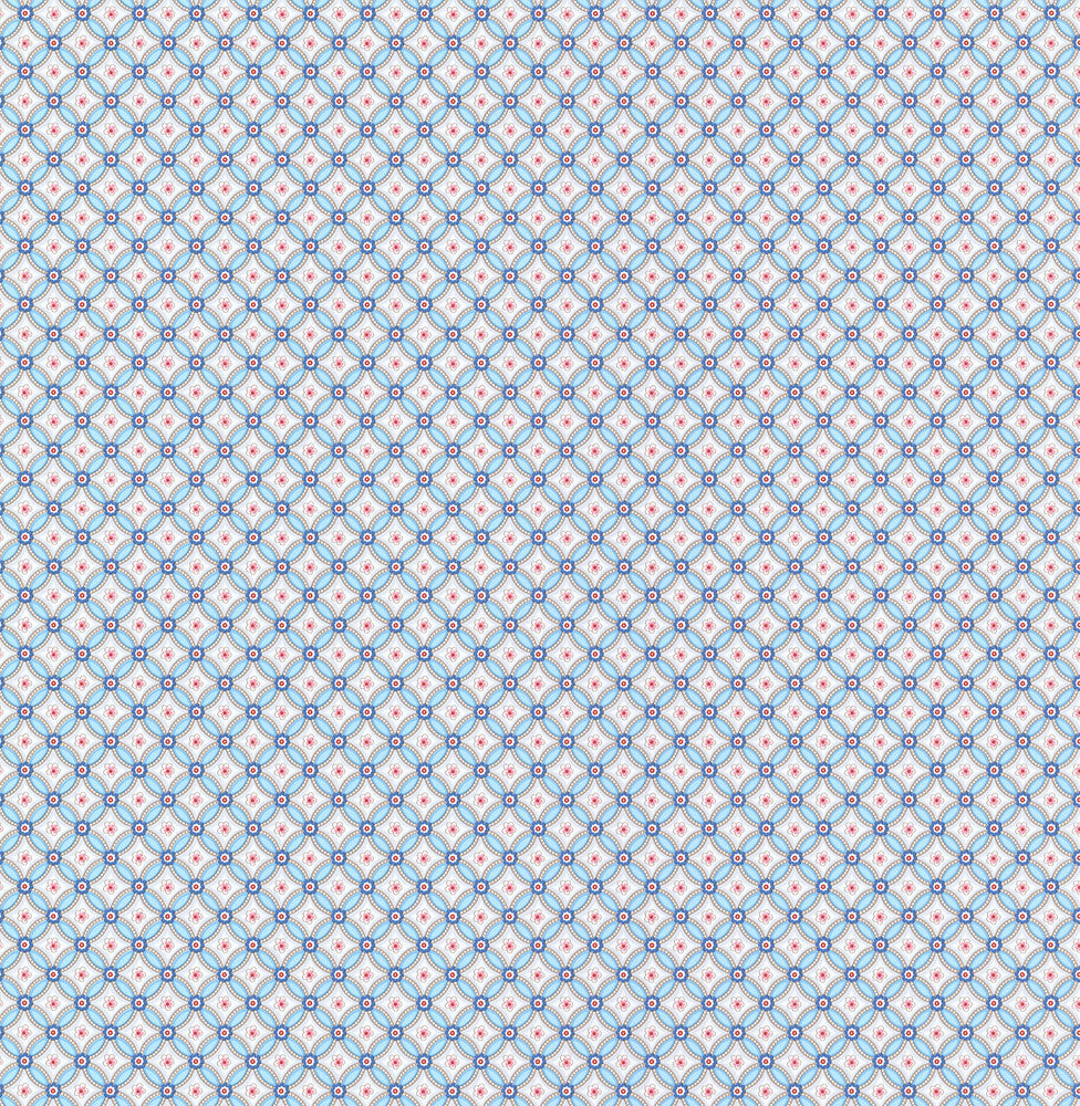 Eebe Light Blue Floral Geometric Wallpaper by Eijffinger Pip III Covers about 56.4 square feet 20.5-in by 33-ft long roll Unpasted 1 - Fabric Carolina -