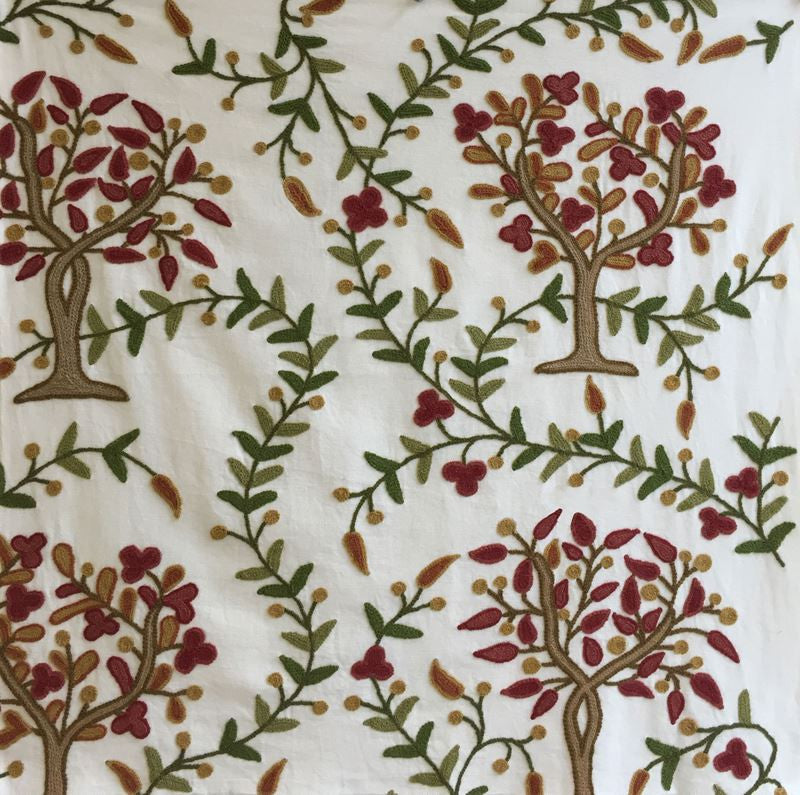 Highgrove Tree Crewel Mulberry 3415000 by Schumacher Fabric - 100% Cotton Wyzenbeek 10,000 Horizontal: 34 and Vertical: 29.5 51 - Fabric Carolina -