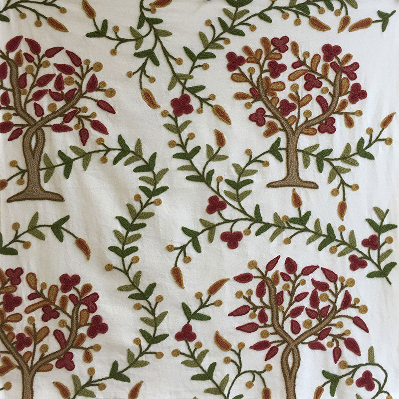 Highgrove Tree Crewel Mulberry 3415000 by Schumacher Designer Fabric PERENNIAL FAVORITES COTTON GROUND WOOL E 100% INDIA WYZENBEEK 10,000 </p><p>Repeat: Horizontal: 34" (86CM) and Vertical: 29 1/2" (75CM) 51 - Swanky Fabrics -