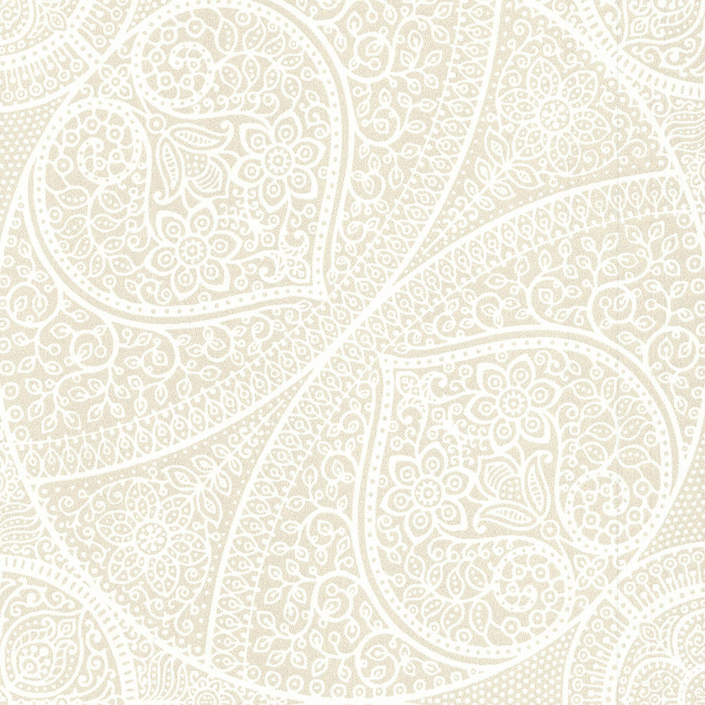 Yasamin Champagne Mehndi Medallion Wallpaper by Eijffinger Yasmin Covers about 56.4 square feet 20.5-in by 33-ft long roll Unpasted 21.1 - Fabric Carolina -