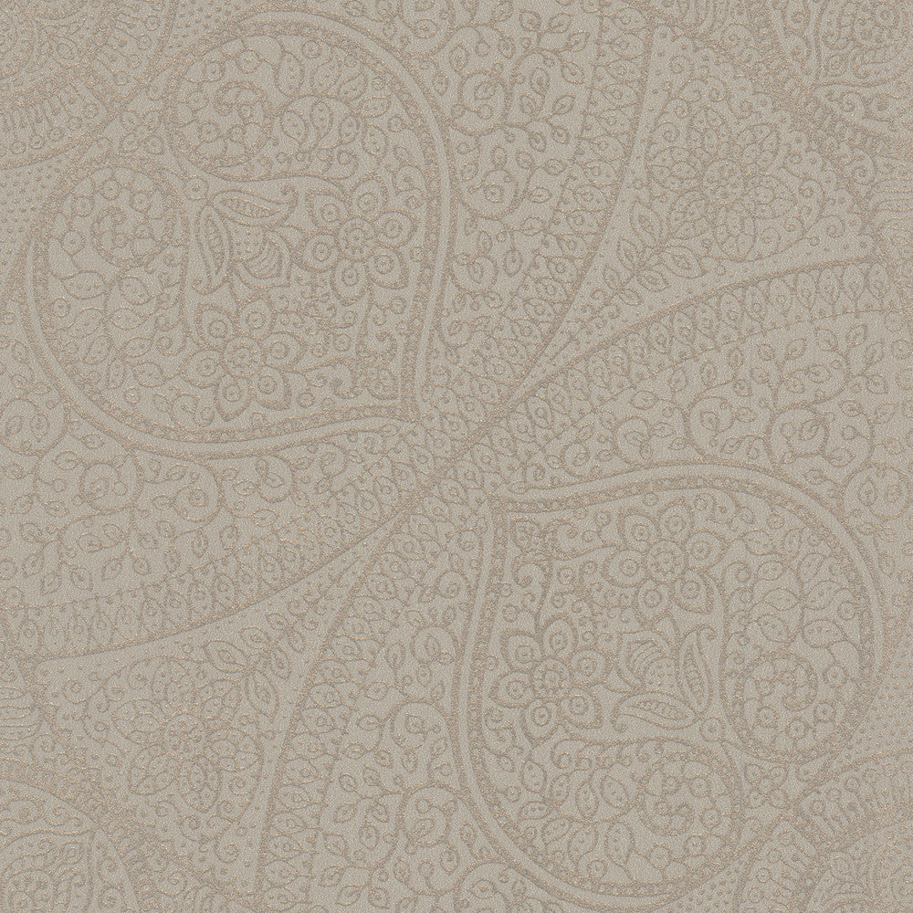 Yasamin Taupe Mehndi Medallion Wallpaper by Eijffinger Yasmin Covers about 56.4 square feet 20.5-in by 33-ft long roll Unpasted 21.1 - Fabric Carolina -