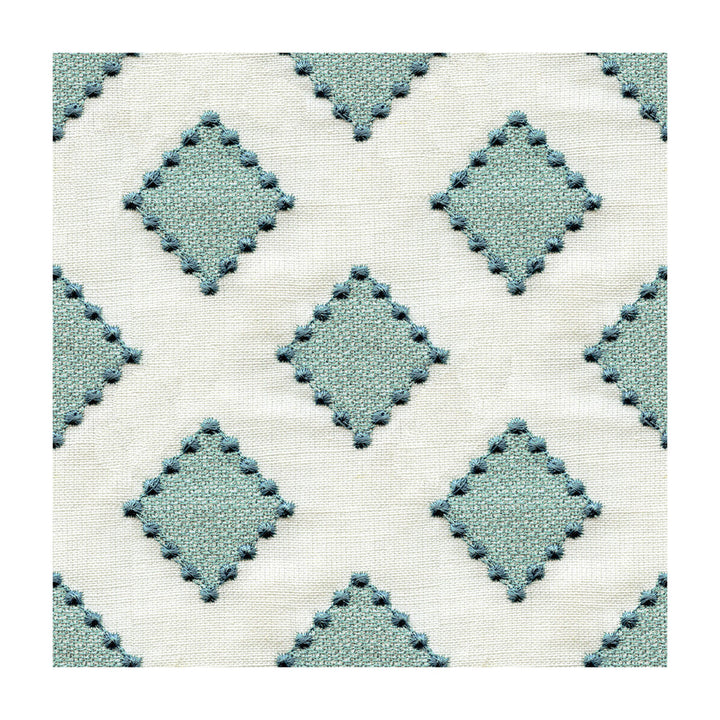 Diamondots Turquoise by Kravet Basics Designer Fabric SARAH RICHARDSON HARMONY LINEN - 60%;COTTON - 40% India LIGHT Horizontal: 3 and Vertical: 3 51.5 - Swanky Fabrics -