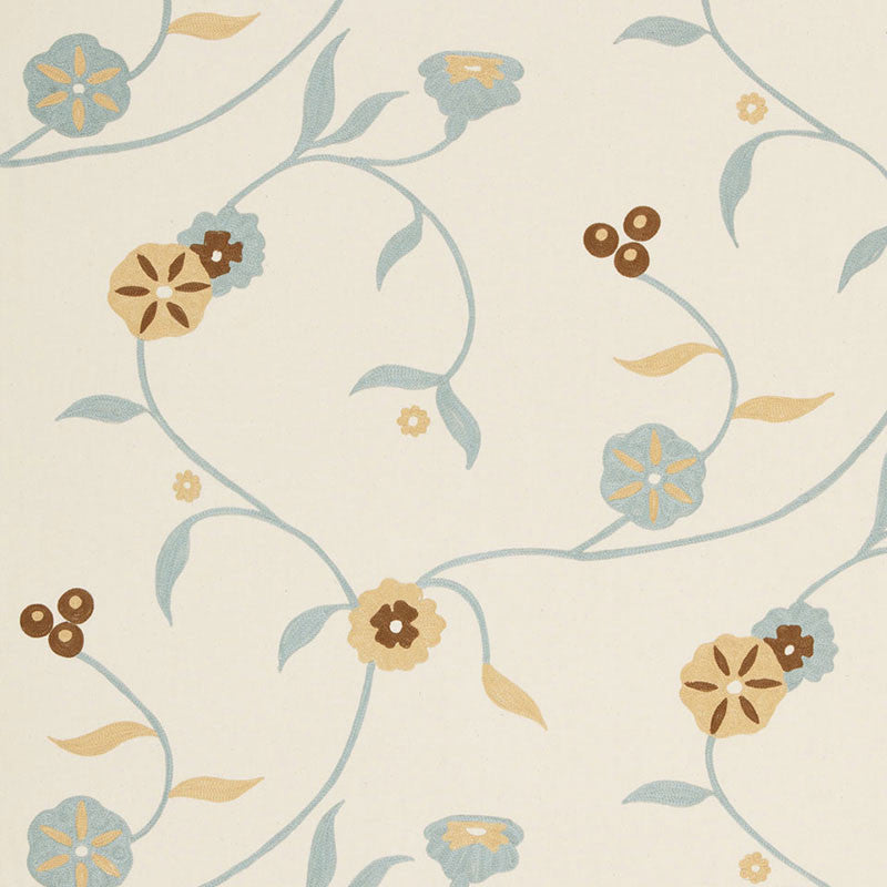 Indira Embroidery Bayside 3438002 by Schumacher Fabric WOVEN PALETTES VIII See Sample INDIA MEDIUM DUTY </p><p>Repeat: Horizontal: 19" (48CM) and Vertical: 26" (66CM) 57" WIDE (145CM) - Fabric Carolina -