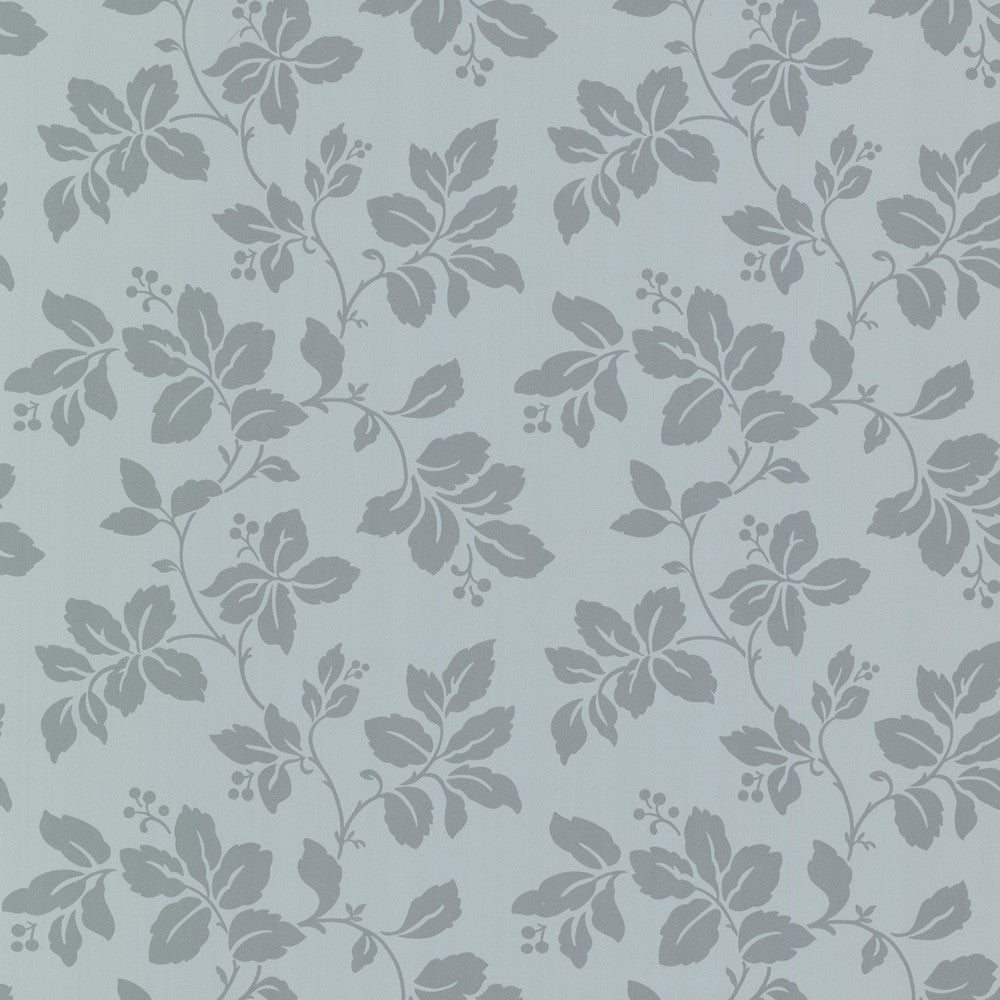 Phoebe Blue Rose Leaf Wallpaper by Beacon House Claremont Covers about 56.4 square feet 20.5-in by 33-ft long roll Unpasted 10.5 - Fabric Carolina -
